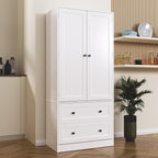 64.2" Tall White Kitchen Pantry, Storage Cabinet with Doors and Drawers, Freestanding Wooden Organizer for Kitchen, Dining Room