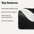 Amazon Basics Reversible Sherpa Throw Blanket, Black, 50"x60"