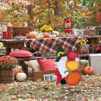 YEAHOME Fall Decorations Outdoor, Metal Gnome with Pumpkin Decorative Garden Stakes for Fall Decor, Autumn Yard Signs for Home Outside Garden Lawn Porch, Thanksgiving Decorations Outdoor (YHMD-476)