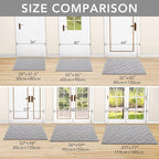 hicorfe Front Door Mat Outside Entrance,36"x59" Absorbent Muddy Dirt Resist Welcome Door Mats Outdoor Indoor,Stain and Fade Resistant,Non Slip Backing Entry Mat Doormat for Entryway(Light Grey)