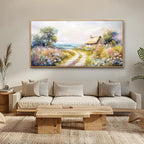 ZUITINGHUA Wood Framed Canvas Wall Art For Living Room Large Wall Decor For Office Bedroom Decoration Country Road Landscape Pictures Farmhouse Paintings Artwork Mural Aesthetic Home Decor 30x60 In