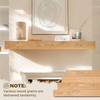 60x8x3 Fireplace Mantel - Handcrafted Hollow Rustic Solid Wood Wall Mounted Floating Shelf with Invisible Heavy Duty Wood Bracket (Natural Wood)