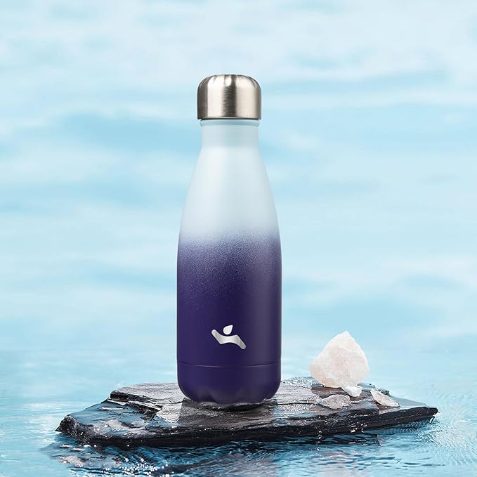 Insulated Water Bottles,12 oz Double Wall Stainless Steel Vacumm Metal Flask for Sports Travel,Ocean Dream