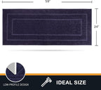 PURRUGS Dirt Trapping Door Mat 24" x 59", Non-Slip/Skid Machine Washable Entryway Rug, Dog Doormat, Super Absorbent Welcome Mat for Muddy Wet Shoes and Paws, Navy Blue