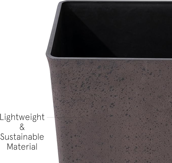 LA JOLIE MUSE 30 inch Tall Planters Set of 2, Indoor/Outdoor Rectangular Large V Shaped Taper Planters for Front Door