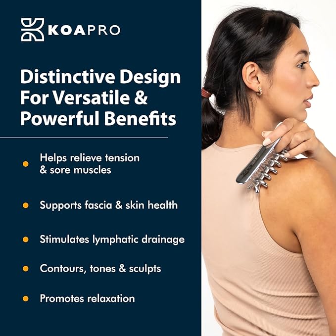 KOAPRO Facial Facia Blaster Tool for Sensitive Fascia Blasting - Face Gua Sha Tool Helps Lymphatic Drainage and Cellulite Reduction, Neck and Face Fascia Roller for Tight Skin, Deep Tissue Massager