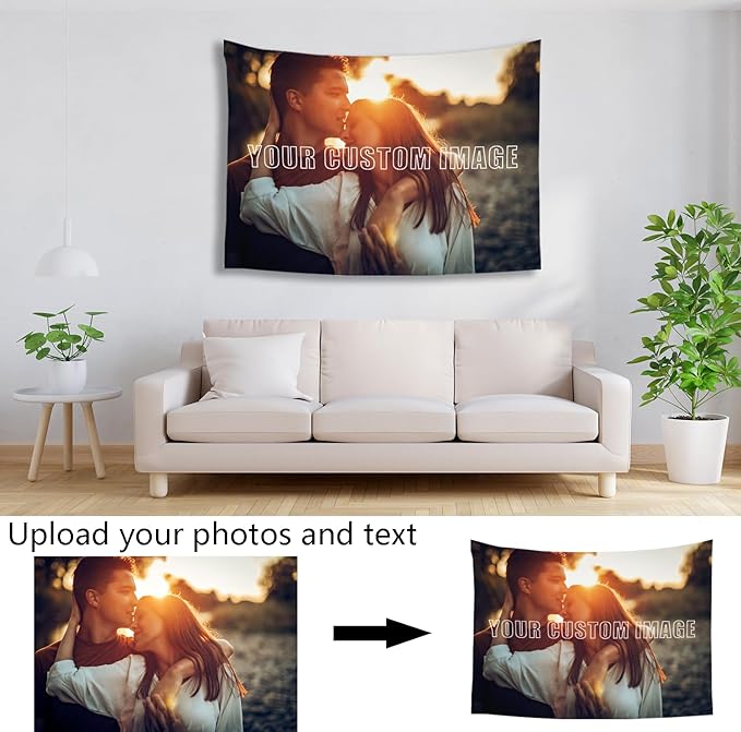 Custom Tapestry For Wall Bedroom Custom Backdrop Personalized Image Text Photo Customized Funny Tapestry Banners And Signs Single Picture Horizontal Tapestrys