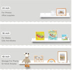 Fun Memories Picture Ledge Shelf for Wall, 36 inch Pine Wood Nursery Book Shelves Set of 2- Wall Book Shelves for Kids Room, Home Decor - Kitchen Spice-White