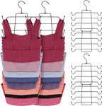 ZEDODIER Tank Top Hanger, 4 Pack Space Saving Bra Hangers, Non-Slip Hanging Sport Bras Holder, Closet Organizers and Storage for Camisoles Tank Tops Bras Ties Swimsuits Strappy Dress, Black