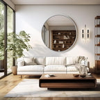 30 Inch Round Bathroom Mirror - Wall Mounted Circle Mirror with Metal Frame, Modern Mirror Suitable for Bathroom, Vanity, Entryway, Living Room, Wall Decor,Silver