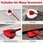 Spin Mop Head Replacement,Iron Spin Handle,Brush and Base Compatible with O Cedar EasyWring 1 Tank System,Microfiber Mop Refills and 30-58" Handle Combo Set to Floor Cleaning(White,1 Tank)