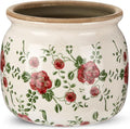 1 Pcs Vintage Planter Large Ceramic Plants Pot Red Plum Crack Cottage Scroll Vase Flower Vase Pot Indoor Plants Home Kitchen Decor Farmhouse Antique Decorative Gift