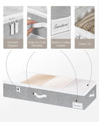 StorageWorks Large Under Bed Storage Containers with Handles and Label Holder, 2 Pack Ultra-thick Fabric Underbed Bins, Closet Organizer for Clothes, Blankets, Sweater