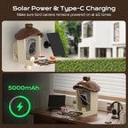 Bird Feeder with Camera, 2K HD Live Video, Smart Bird Cam Solar Powered with AI Birds Species Identification, Auto Capture Video, Instant Arrival Alerts, Best Gifts for Mom Dad