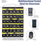 Loghot Classroom Accessories Closet Pocket Chart for Cell Phones Holder Wall Door Hanging Organizer (36 Pockets Black)