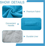 MeMoreCool Square Stuffed Pouf Ottoman Foot Rest, Floor Pouf Foot Stool with Foam Chunk Filling, Soft Stuffed Ottoman Footrest for Living Room, Blue