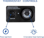 ProCom MN200TBA-B Ventless Natural Gas Blue Flame Space Heater with Thermostat Control for Home and Office Use, 20000 BTU, Heats Up to 950 Sq. Ft., Includes Wall Mount and Base Feet, White