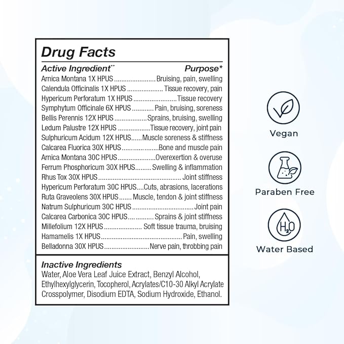 VitaMedica Arnica Gel Plus 15 Healing Plant Compounds, Extra Strength Formulation for Bruising, Swelling, Joint Pain, Muscle Soreness & Stiffness, All-Natural, Plant-Based Pain Relief