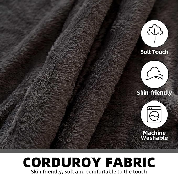 4FT Large Bean Bag Chairs,Big Adult Size Memory Foam Beanbags with Filler Included,Machine Washable Corduroy Cover,Ultra Soft Plush Gaming Bing Bag Puff Chair for Dorm, Living Room & Bedroom (Black)