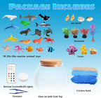 Ocean Light Up Terrarium Kit for Kids - Sea Animal Toys LED Night Light Birthday Gift for Boys & Girls Ages 4 5 6 7 8-12, Kids Arts & Crafts Kit