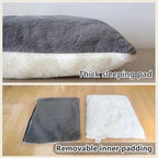 Cat Bed for Indoor Cats，Foldable cat cave，Anti-Slip & Water-Resistant Bottom，cat Houses for Indoor Cats or Small Dogs, Kitten Tent, Rabbit Bed，2 in 1 pet Bed (Dark Grey)