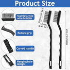 Jeffbaubl 30 Pieces Mini Wire Brush,6.7 Inch Stainless Steel Scratch Brushes,Wire Bristles Brush,Curved Handle Masonry Brushes Wire Bristle for Cleaning Welding Slag and Rust