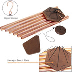 Wind Chimes Outdoor Large Deep Tone, 44 Inch Sympathy Wind Chime Outdoor, Memorial Wind-Chime with 6 Tuned Tubes, Elegant Chime for Garden, Patio, Balcony and Home Decor, Rose Gold