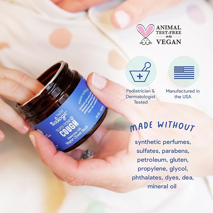 Oilogic Stuffy Nose & Cough Baby Essentials - Baby Humidifier Vapor Drops for Diffuser & Humidifier & Chest Vapor Rub - Gentle Essential Oil Blends Soothe Cough & Stuffy Noses & Support Restful Sleep