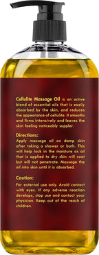 MAJESTIC PURE Cellulite Massage Oil for Massage Therapy - Refreshing, and Relaxing - Natural Oils with with Vegan Collagen & Stem Cells - for All Skin Types - Men and Women - 8 fl oz