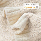 Snuggle Sac Buttery Ivory Throw Blanket for Couch, Reversible Super Soft Knitted Blankets, Warm Cozy Knit Fuzzy Plush Lightweight Throws Dupes for Sofa, Bed, Picnic, Ivory, 50 x 60 inches