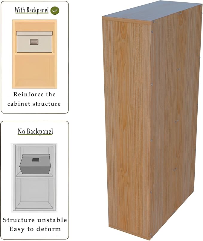 8-Cube Storage Shelf Bookcase - Wooden 4-Tier Floor Standing Open Bookshelf for Home and Office, Display Cabinet, Oak
