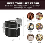 ShanSon Coffee Canister Airtight Coffee Container Stainless Steel Coffee Bean Storage Container with Scoop Coffee Canister for Beans Grounds Sugar Flour Tea Cereal,11OZ, Black