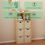 8-Cube Storage Shelf Bookcase - Wooden 4-Tier Floor Standing Open Bookshelf for Home and Office, Display Cabinet, Oak