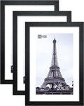 VCK Poster Frames 20x30 Black 3-Pack, Solid Wood Picture Frames for Wall Mounting Hanging Art and Puzzle Frame