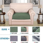 H.VERSAILTEX Super Stretch Individual Seat Cushion Covers Sofa Covers Couch Cushion Covers Slipcover Sets Thick Jacquard Textured Twill Fabric (1 Piece Chair Cushion Cover, Loden Frost)