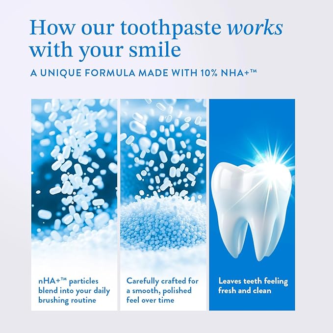 Mouthology 10% Nano Hydroxyapatite Toothpaste (3pk, Fluoride Free), Whitening*, Supports Enamel Care*, Appropriate for Sensitive Teeth*, SLS Free, Xylitol nHA Toothpaste Adults, Mint 4oz (USA Made)