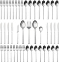 Alata Cube 45-Piece Forged Stainless Steel Flatware Set Cutlery Set,Service for 8,Silver Finish,Dishwasher Safe