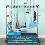 broom and mop holder put wet mops movable Commercial mop rack cleaning tool cart storage for garden garage organizer mop drain rack
