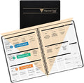 Planner Pad Spiral Bound January-December 2026/ Calender Year 8 1/2" x 11" Large 3-Tier Funnel Down 12 Month Organizer, Black Cover/Black Ink