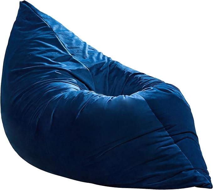 Hobestluk 3 in 1 Bean Bag Chair Giant Bean Bag Chairs for Adults with Velvet Cover Convertible Bean Bag Floor Cushion with Machine Washable Cover for Living Room (Velvet Blue)