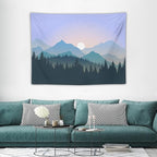 HZOHNAGO Mountain Tapestry Forest Mountain Sunrise Pattern Printed Wall Tapestry Wall Hanging for Bedroom Living Room Dorm 40" W x 30" H