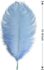 THARAHT Baby Blue Ostrich Feathers 12pcs Large Natural Bulk 16-18Inch 40cm-45cm for Wedding Party Centerpieces Easter Gatsbi and Home Decoration Feathers