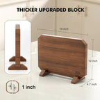 Magnetic Knife Block, Thickened Acacia Wood Kitchen Knife Holder Stand with Strong Magnets, Multifunctional Double Side Knife Storage Organizer for Kitchen Counter