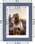 Vittanly 5x7 Picture Frames Set of 9, Shatter Resistant Plexiglass, Display 4x6 Pictures with Mat or 5x7 without Mat, Photo Frames for Wall or Tabletop, Engineered Wood, Navy