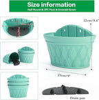 Sungmor Wall Hanging Planters,11.5 Inch Hanging Flower Pots for Railing Fence - Indoor Outdoor Balcony Wall Planter Hanging Basket, Plastic Pot Plant Container - Half Round & 3PC Pack & Green