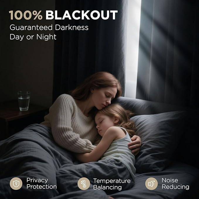 Joydeco Pinch Pleated Linen Curtains for Living Room, 100% Blackout Darkening Curtains 72 inches Length 2 Panel Thermal Insulated Pinch Pleat Drapes(Ecru,40'' Wx72'' L)