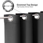 ChrisDowa Grommet Room Darkening Curtains for Bedroom and Living Room - 2 Panels Set Thermal Insulated Blackout Curtains (Dark Grey, 52W x 45L)