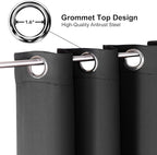 ChrisDowa Grommet Blackout Curtains for Bedroom and Living Room - 2 Panels Set Thermal Insulated Room Darkening Curtains (Dark Grey, 38W x 54L)