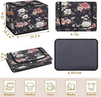 Rectangular Storage Baskets for Shelves - Waterproof Foldable Laundry Basket, Nursery Hamper, Reusable Toy Bin for Organizing Toys, Books, Clothes, Closet 14"x10.2" x10.4" (Flowers)