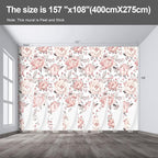 Pink Floral Wall murals Peel and Stick Flowers Wallpaper for Bedroom Living Room - 108"x157"